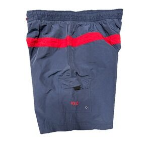 Vintage Polo Sport Ralph Lauren Men's 2XL Swim Trunks Blue Striped Lined Y2K